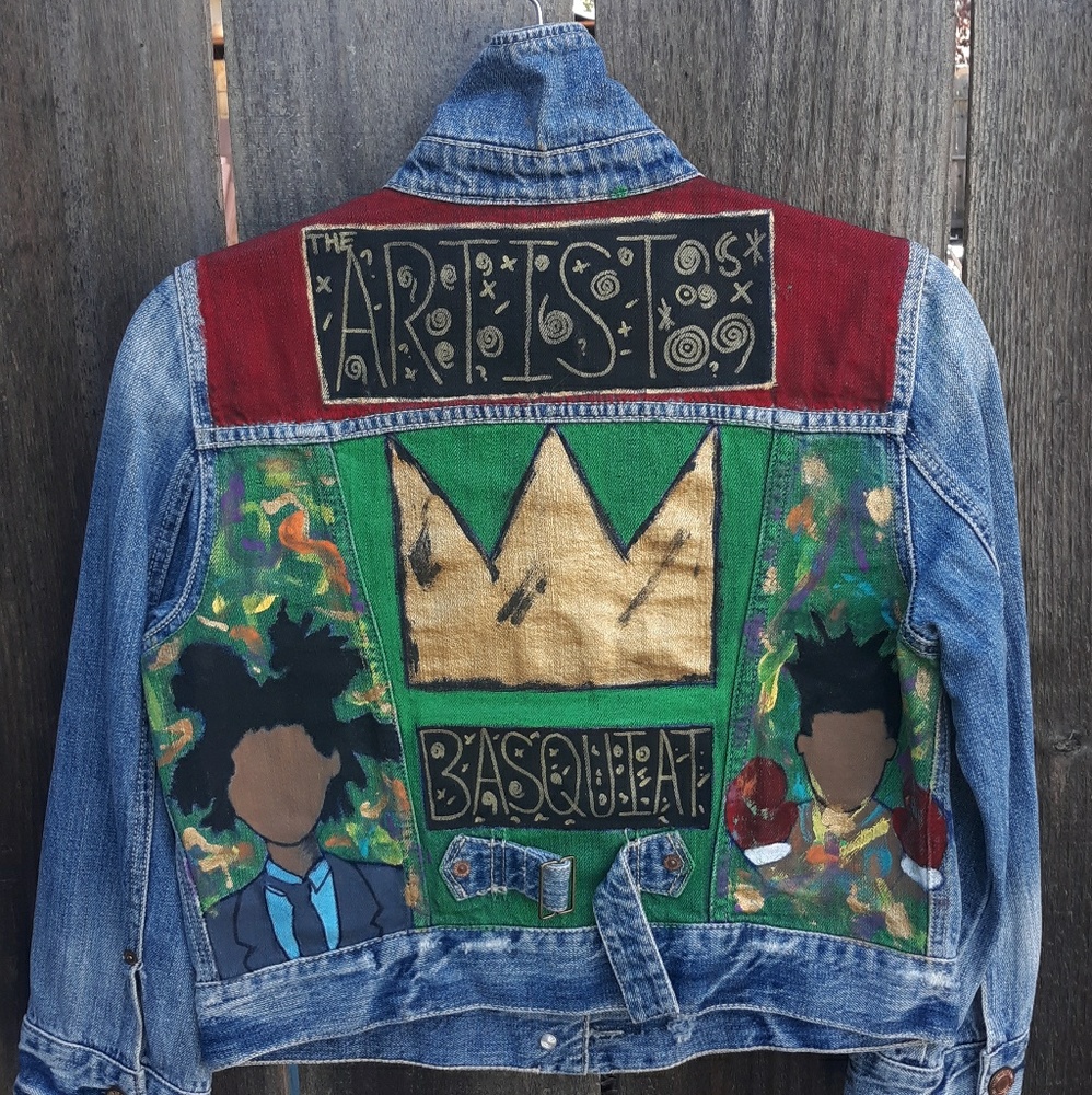 Jean-Michel Basquiat hand painted denim jacket